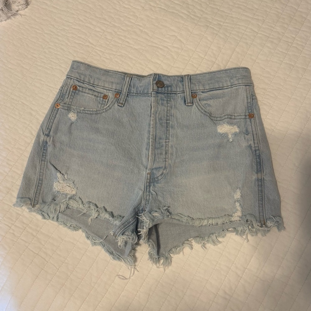 GAP Light Wash High-Waisted Shorts